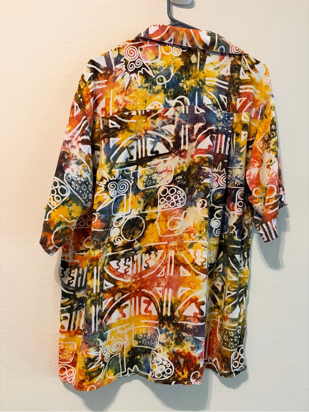 Sicarelli Batik Colorful Abstract Print Button-Up Shirt - Picture 6 of 6